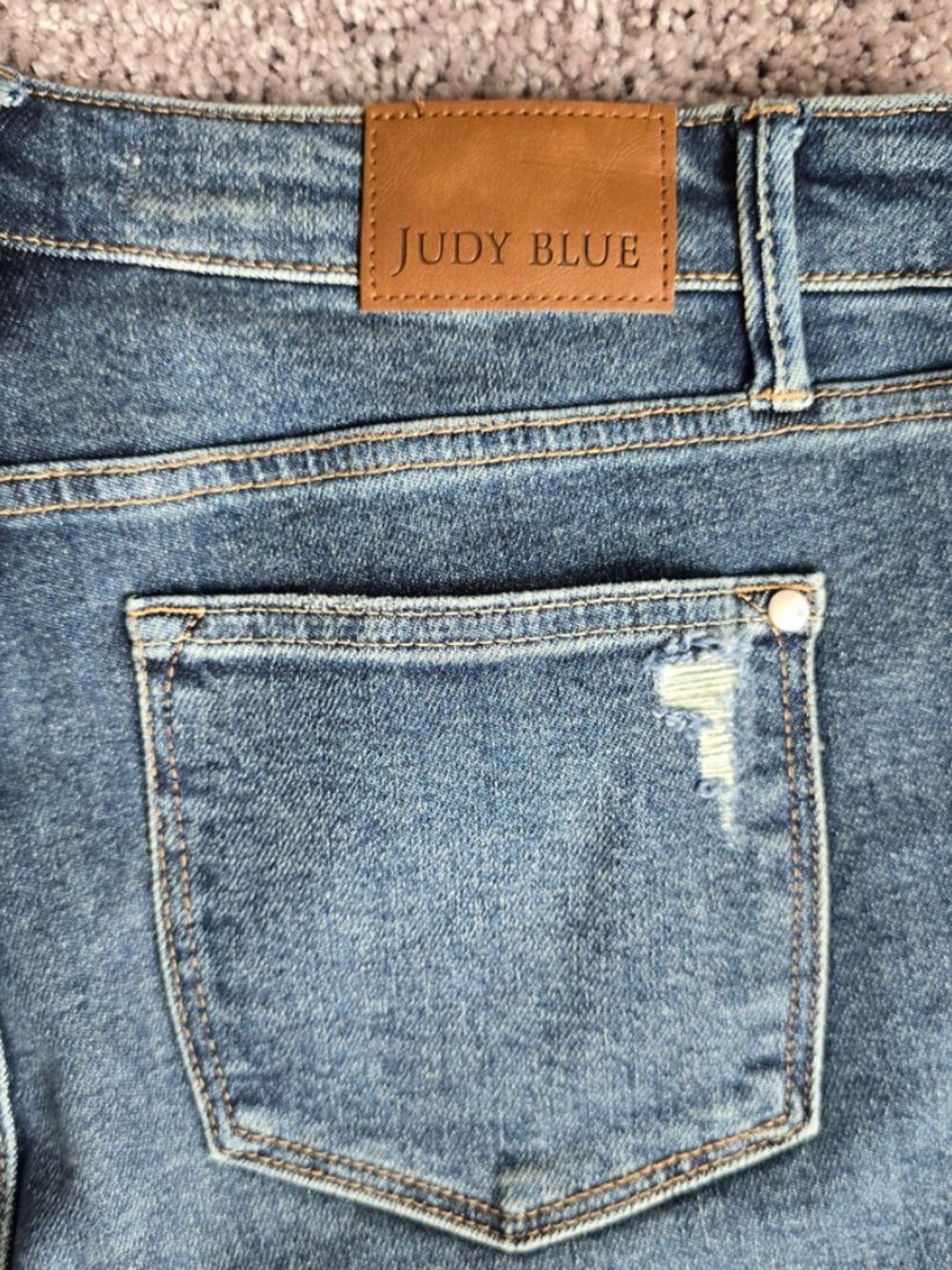 Judy Blue High Rise Straight Leg Jeans Denim JB88922 Stretch Medium Wash 7 28 - Picture 7 of 14